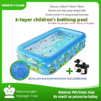 Gambar Parling Laris! JKT READY 100%Kolam Renang Karet Kolam Renang Anak jumbo Kolam Anak untuk berenang warna biru 180cm 130cm 60cm free pompa dari Vitataa Shop undefined 1 Tokopedia