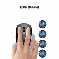 Gambar BEST Mouse Wireless M205 Silent Optical 2.4Ghz 1600DPI Power ON/OF - Hitam dari Smarthopp undefined 2 Tokopedia