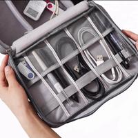 Gambar PREMIUM Travel Bag Organizer/Tas Aksesoris Gadget Waterproof - Abu-abu dari TOKO BUBUI undefined 2 Tokopedia