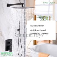 Gambar Set Pancuran Tersembunyi Pancuran Mandi Rumah Pancuran Bawaan Set Pancuran Bertekanan Installation Of Concealed Shower Set Home Bath Shower Built-in Shower Set Pressurized Shower - ABS-Black-10" dari Gamma JKT undefined 3 Tokopedia
