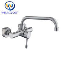 Gambar Home Hardware Stainless Steel Brushed Bibcock Ceramic Cartridge Wall-mounted Single Handle Hot and Cold Faucet Kitchen Sink Tap dari the beauty of the eyes undefined 5 Tokopedia