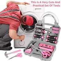 Gambar 37Pcs Household Repair Tool Kit Multipurpose Pink Home Hand Tool Set dari Sodaco store undefined 4 Tokopedia