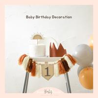 Gambar Baby First Birthday Decoration Set / Dekorasi Ulang Tahun Anak Bayi + Mahkota dari ghazali_store44. undefined 2 Tokopedia