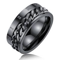 Gambar NEW Stainless Steel Rings with Roman Numerals for Men, Rotating Anxiety Black Rings, Anti Allergy Decompression Spinner RingTer - 11, 17559 dari Alghozali Syarif undefined 1 Tokopedia