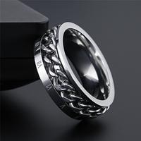Gambar NEW Stainless Steel Rings with Roman Numerals for Men, Rotating Anxiety Black Rings, Anti Allergy Decompression Spinner RingTer - 11, 17559 dari Alghozali Syarif undefined 4 Tokopedia