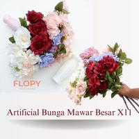 Gambar [ 11 Cabang ] Artificial Bunga Mawar Besar X11 / Artificial Bunga Dekorasi - Pink dari FLOPY - Floristsupply undefined 1 Tokopedia