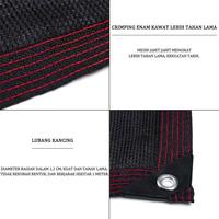 Gambar Jaring Paranet 95% Jaring Tenda Terpal Hitam Coklat Untuk Teras Halaman Rumah Sejuk Anti UV Panas Anti Hujan - Hitam, 1X2M dari FADEF Onshop undefined 4 Tokopedia