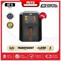 Gambar Mito Digital Air Fryer AF6 Kapasitas 5 Liter - Menggoreng Tanpa Minyak Air Fryer AF 6 Transparan - Hitam - Putih dari Media Elektronik Sesetan undefined 1 Tokopedia