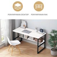 Gambar HOMETIME Meja Belajar Meja Rias Minimalis Meja Kantor Meja Komputer Meja Panjang Putih 120CM - A150-60CM dari HEE GAMING SHOP undefined 2 Tokopedia