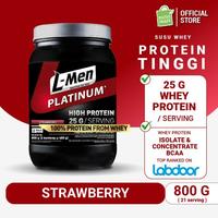 Gambar BARANG TERLARIS L-Men Platinum Whey Protein with Isolate - Strawberry 800gr Lmen dari Duta Cahaya undefined 1 Tokopedia