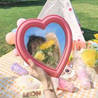 Gambar Big Heart-Shaped Pink Desktop Makeup Design Mirror Dual-Use Vanity Mirror Wall Hanging Girl Room Heart-Shaped 27x28cm dari Toko Almeida undefined 2 Tokopedia