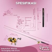 Gambar Alat Pancingan Pulpen Set Lengkap Reel Joran Fishing Rod Pen Simple - Black Premium, +Benang & Kail dari Beauty Kawai ID undefined 4 Tokopedia