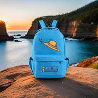 Gambar TERBARU Ransel Sekolah Anak Laki Laki Tas Anime OP Topi Jerami - Hitam dari Polofelix undefined 2 Tokopedia