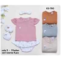 Gambar (Langsung Diproses) Setelan Celana Bloomers Baju Bayi Perempuan Usia 3 - 9 Bulan | Grab / Gosend dari bakulbayiikk undefined 1 Tokopedia