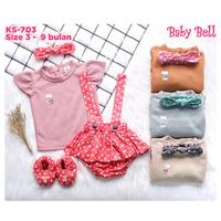 Gambar (Langsung Diproses) Setelan Celana Bloomers Baju Bayi Perempuan Usia 3 - 9 Bulan | Grab / Gosend dari bakulbayiikk undefined 2 Tokopedia