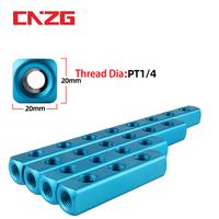Gambar Air Manifold Distributor 1/4" PT Thread Port 2 3 4 5 6 7 8 9 Way Pneumatic Quick Plug In Connector Hose Aluminum Block Splitter dari LalaKurniatiii undefined 5 Tokopedia