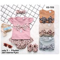 Gambar (Langsung Diproses) Setelan Celana Bloomers Baju Bayi Perempuan Usia 3 - 9 Bulan | Grab / Gosend dari bakulbayiikk undefined 3 Tokopedia