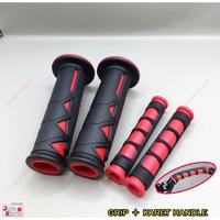 Gambar Handgrip motor / grip motor / handfat / sarung gas motor variasi set karet handle jari rem tangan bisa semua motor - Merah dari K&R Shops undefined 2 Tokopedia