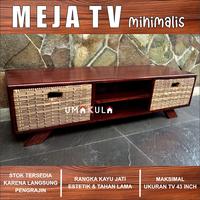 Gambar Meja TV 43 Inci Rangka Kayu Jati 2 Laci Rotan Sintetis Bufet Buffet Rak Lemari Ruang Tamu Minimalis dari PANPANG CUCURUT JAYA TERRBARRRU undefined 1 Tokopedia