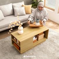 Gambar Moku Coffee Table - Meja Tamu Minimalis dengan Rak dari Kayu Olahan dari CV BURIKA undefined 4 Tokopedia