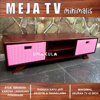 Gambar Meja TV 43 Inci Rangka Kayu Jati 2 Laci Rotan Sintetis Bufet Buffet Rak Lemari Ruang Tamu Minimalis dari PANPANG CUCURUT JAYA TERRBARRRU undefined 3 Tokopedia