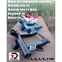 Gambar Original Engine mounting custom bisa untuk motor Vario 125 old bohlam KZR, Vario 110 fi, beat fi, ukuran + 3 , 4 , 5 , 6 , 7 cm, aman dari leher knalpot samping maupun kolong. (Terbaik) - Merah, 3 cm dari Abyas Hanarai undefined 1 Tokopedia