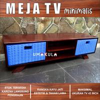 Gambar Meja TV 43 Inci Rangka Kayu Jati 2 Laci Rotan Sintetis Bufet Buffet Rak Lemari Ruang Tamu Minimalis dari PANPANG CUCURUT JAYA TERRBARRRU undefined 5 Tokopedia