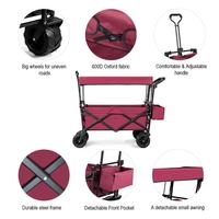 Gambar Camping Wagon Collapsible Beach Folding Trolley Heavy Duty Utility Garden Yard Cart Shopping With Side Bag dari Vrutagar undefined 5 Tokopedia