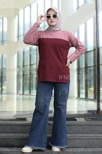 Gambar KAOS WANITA LONGSLEVE KOMBINASI LENGAN PANJANG ATASAN CEWEK CANTIK BAJU KOMBINASI KAOS SALURR KAOS COMBINE ADEM dari Street Style Shop undefined 2 Tokopedia