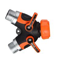 Gambar Hose Splitter Garden Y-type 2 Way Pipe Connector Plastic Metal Water Valve for Sprinkler Faucet US, Orange dari ELMA CELL undefined 1 Tokopedia