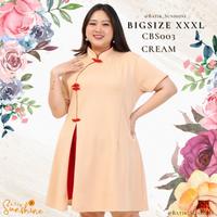 Gambar Cheongsam Sangjit Dress Batik Wanita size XXXL/Jumbo/Big Size CBS003(1 - CreamTerlaris - BLACK dari EmranFawwas undefined 4 Tokopedia