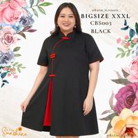 Gambar Cheongsam Sangjit Dress Batik Wanita size XXXL/Jumbo/Big Size CBS003(1 - CreamTerlaris - BLACK dari EmranFawwas undefined 5 Tokopedia