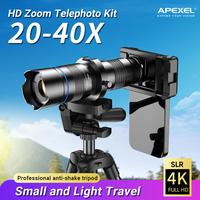 Gambar APEXEL HD Metal 20-40x zoom telescope lens phone telephoto Lenses With Extendable Mini Tripod for Samsung iPhone all Smartphones dari Preni Armando undefined 4 Tokopedia