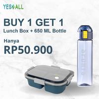 Gambar Ty [Buy1Get1] Yesall Lunch Box + Botol Minum Transparan 650Ml - Kotak Makan Tempat Bekal Wadah Makan Bontot Bento 4 Grid Bpa Free Tutup Flip Thumbler Warna Transparan Infuse Water Bottle Infuser Olahraga Readyy!!! dari Ramdan storeid undefined 2 Tokopedia