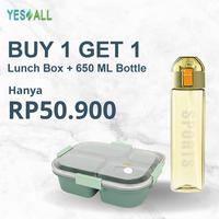 Gambar Ty [Buy1Get1] Yesall Lunch Box + Botol Minum Transparan 650Ml - Kotak Makan Tempat Bekal Wadah Makan Bontot Bento 4 Grid Bpa Free Tutup Flip Thumbler Warna Transparan Infuse Water Bottle Infuser Olahraga Readyy!!! dari Ramdan storeid undefined 1 Tokopedia