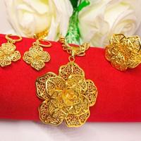 Gambar set gelang kendari mawar model bunga terbaru kalung+cincin+anting lapis emas 24k gold fashion dari Mason Stores undefined 5 Tokopedia