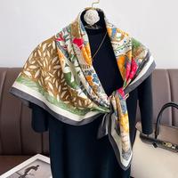 Gambar Syal Motif 90x90 cm / Scarf Hijab Motif / Pashmina Segi Empat Motif / Syal Blouse Bohemian Style - Biru dari Felixei undefined 1 Tokopedia