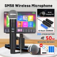 Gambar TeknoMedia- Mic Microphone Karaoke Profesional Wireless SM58 UHF Dual Handheld Mic dari mulyantiin undefined 1 Tokopedia