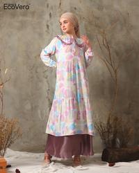 Gambar Tunik Korea Premium Ecovero Motif Eun ji - Lavender dari Aurel Muslimwear undefined 3 Tokopedia