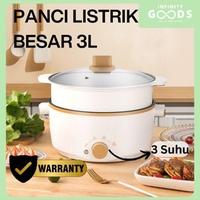 Gambar ST Panci Listrik Jumbo 3L Besar Serbaguna Multifungsi + Dengan Kukusan Low Watt Streamer Putih 24 Cm dari ryanelektro undefined 1 Tokopedia