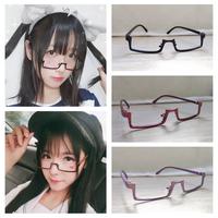 Gambar Square Oval Half Frame Glasses Personalized COS Anime Fake Glasses Metal Photography Prop Eyeglasses Girls dari okbos000 undefined 3 Tokopedia