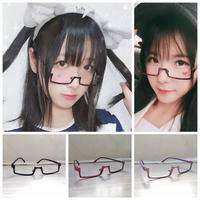 Gambar Square Oval Half Frame Glasses Personalized COS Anime Fake Glasses Metal Photography Prop Eyeglasses Girls dari okbos000 undefined 1 Tokopedia