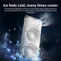 Gambar 2024 NEW Tower Fan Dual Head Spray with Control Mist Humidifier 180° Adjustable 90° Rotatable USB Desk Fan with 3 Wind Speed dari ahmadzaicell undefined 3 Tokopedia