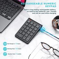 Gambar Rechargeable Wireless Numeric Keypad Bluetooth Number Pad Slim 22-Keys External Numpad Keyboard Data Entry dari GROSIR BEBEK undefined 3 Tokopedia