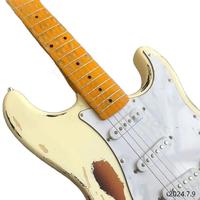 Gambar 6-String Heavy Relic Electric guitar Rosewood Fingerboard in Cream dari KATAK BITSER undefined 4 Tokopedia