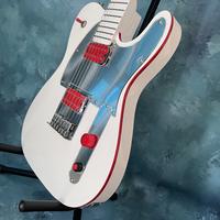 Gambar John 5 Ghost TL 6-String Electric Guitar in Arctic White, Mahogany Body with Red Trim, Custom Neck, Arcade Style Kill Switch dari KATAK BITSER undefined 3 Tokopedia