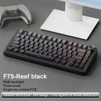 Gambar AULA F75 Mechanical Keyboard 2.4G Wireless/Bluetooth/Wired RGB PBT 75% Layout OEM Profile Gasket Customized Pc Gaming keyboard dari TK KACANGIJO undefined 1 Tokopedia