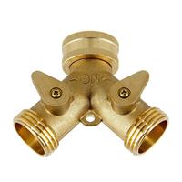 Gambar 2-Way 3/4 Inch Garden Tap Brass Garden Hose Splitter Y-Type Irrigation Valve Watering Connector Distributor Quick Connector dari Amitra Jaya undefined 2 Tokopedia