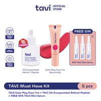 Gambar [FREE 3 Mini Serum] TAVI Must Have Kit (Tavi Color Play Face Tint / Tavi Cream Blush + Retinol Serum) dari Badrwiya undefined 2 Tokopedia