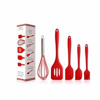 Gambar Spatula Set Silicon 5 Pcs Tahan Panas Kitchen Utensil Sutil - Merah - Merah dari Indo World Trade undefined 5 Tokopedia
